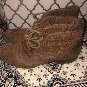 Brown crochet boots
